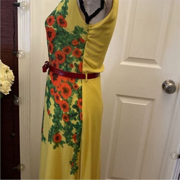 Secret Love Floral Yellow Maxi Dress, S - Picture 7 of 9